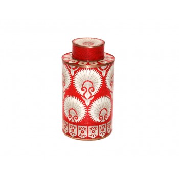 Medium cloisonne pot - Eventail Rouge