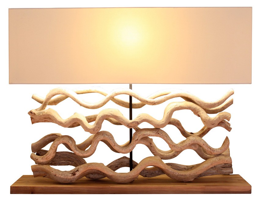 lampe en bois flotté fabrication artisanale