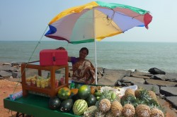 Coussin de méditation SpiritOpus à Pondichery, en bord de mer