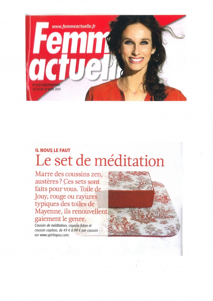 Article Femme actuelle sur le set de meditation Spiritopus