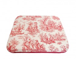 Coussin de meditation toile de jouy rouge spiritopus