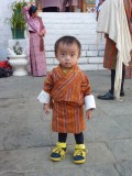 Textiles du Bhoutan et gho enfant